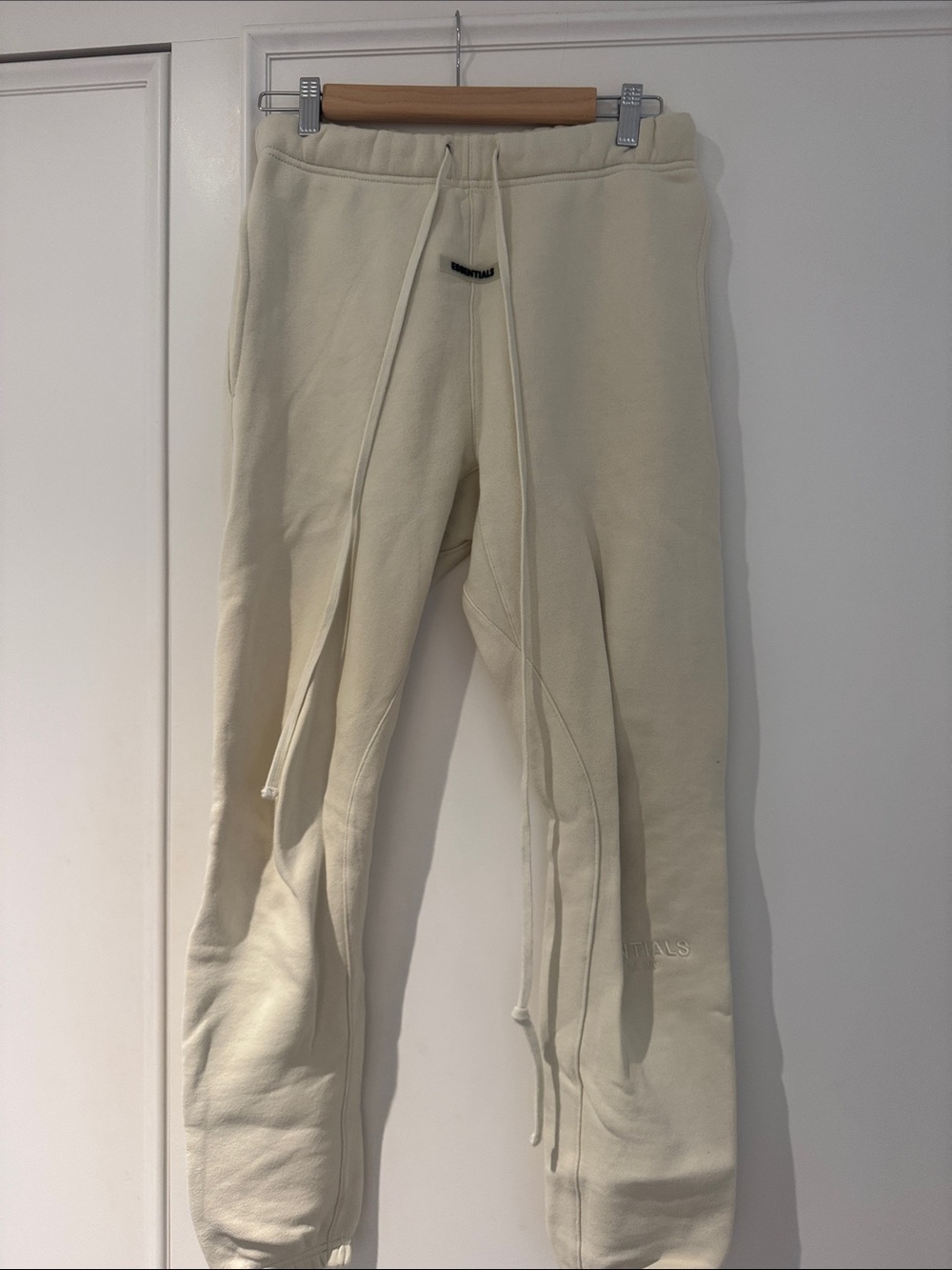 Essentials Men's Cream Drawstring Jogger Sweatpants